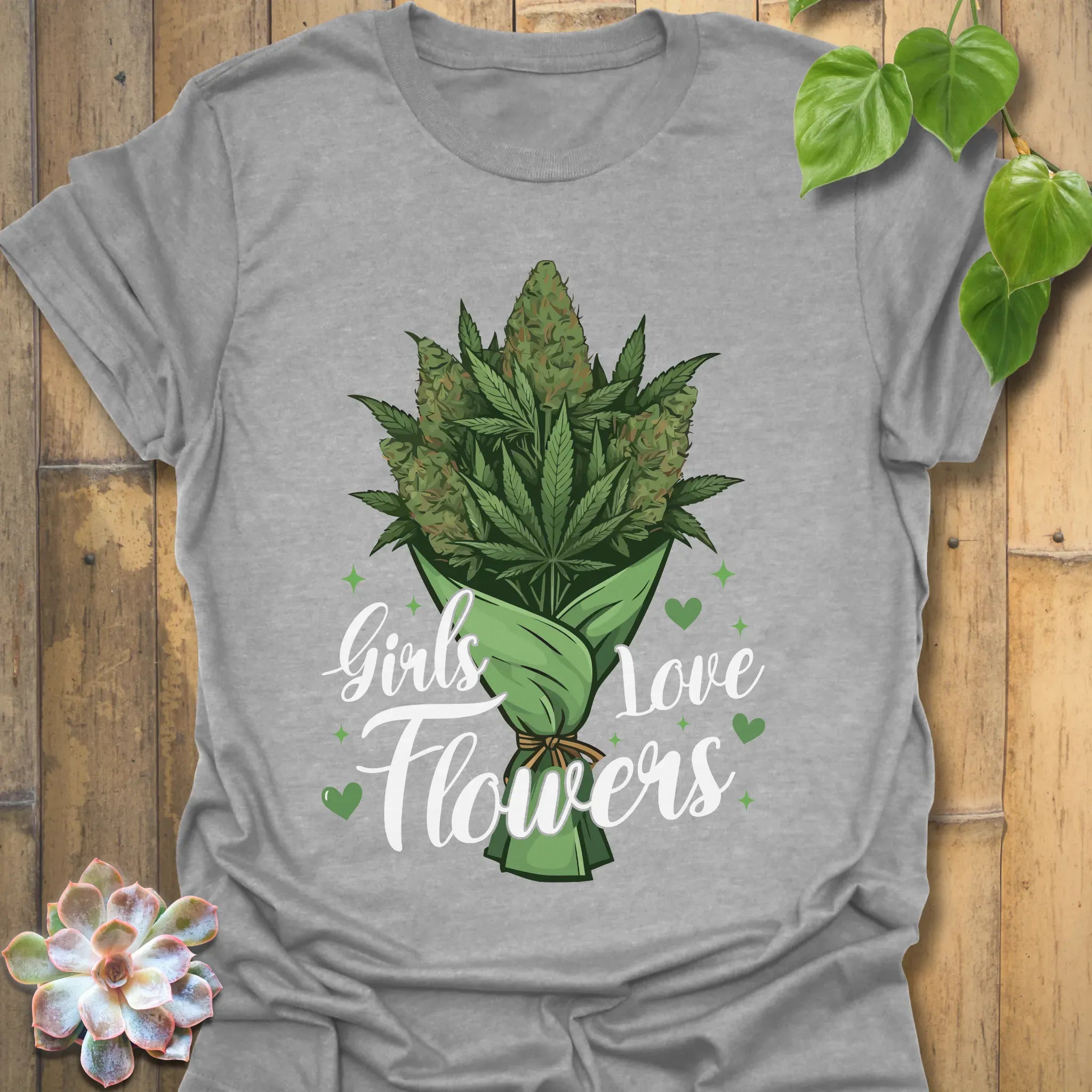 Girls Love Flowers T-shirt Sport Grey / S T-Shirt
