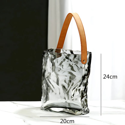 Glass Flower Tote Bag Vase A-L Flower Vase