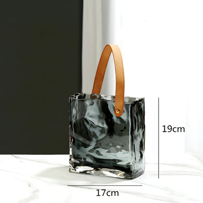 Glass Flower Tote Bag Vase A-M Flower Vase