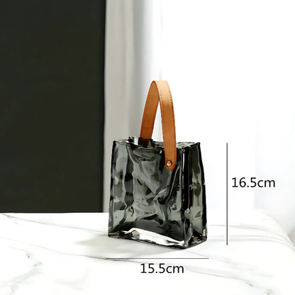 Glass Flower Tote Bag Vase A-S Flower Vase