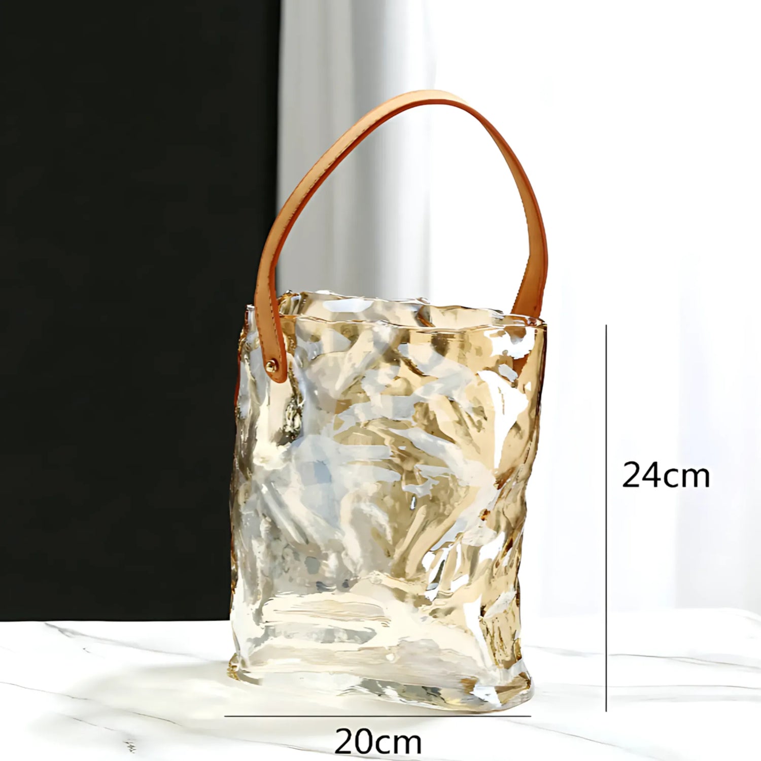 Glass Flower Tote Bag Vase B-L Flower Vase