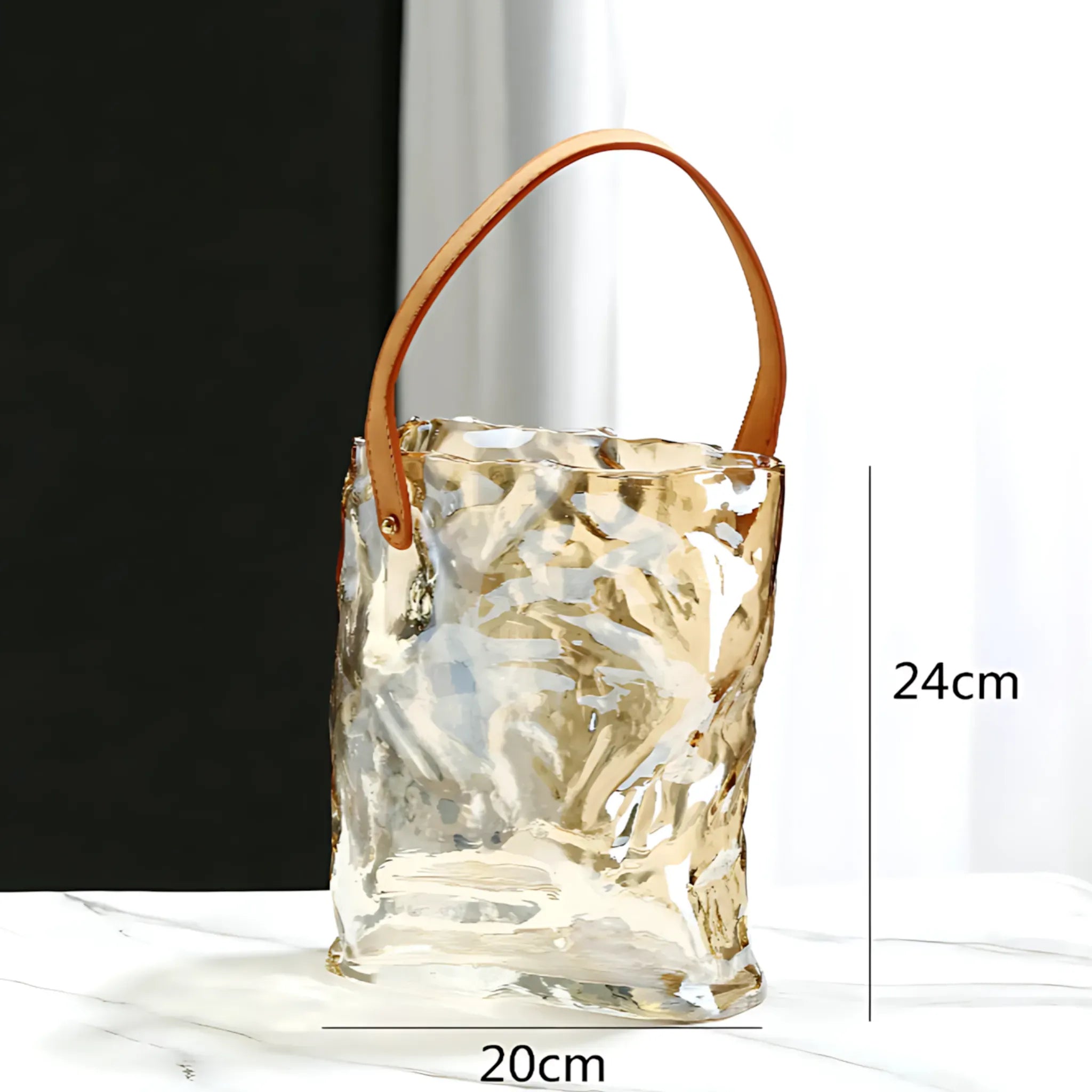 Glass Flower Tote Bag Vase B-L Flower Vase