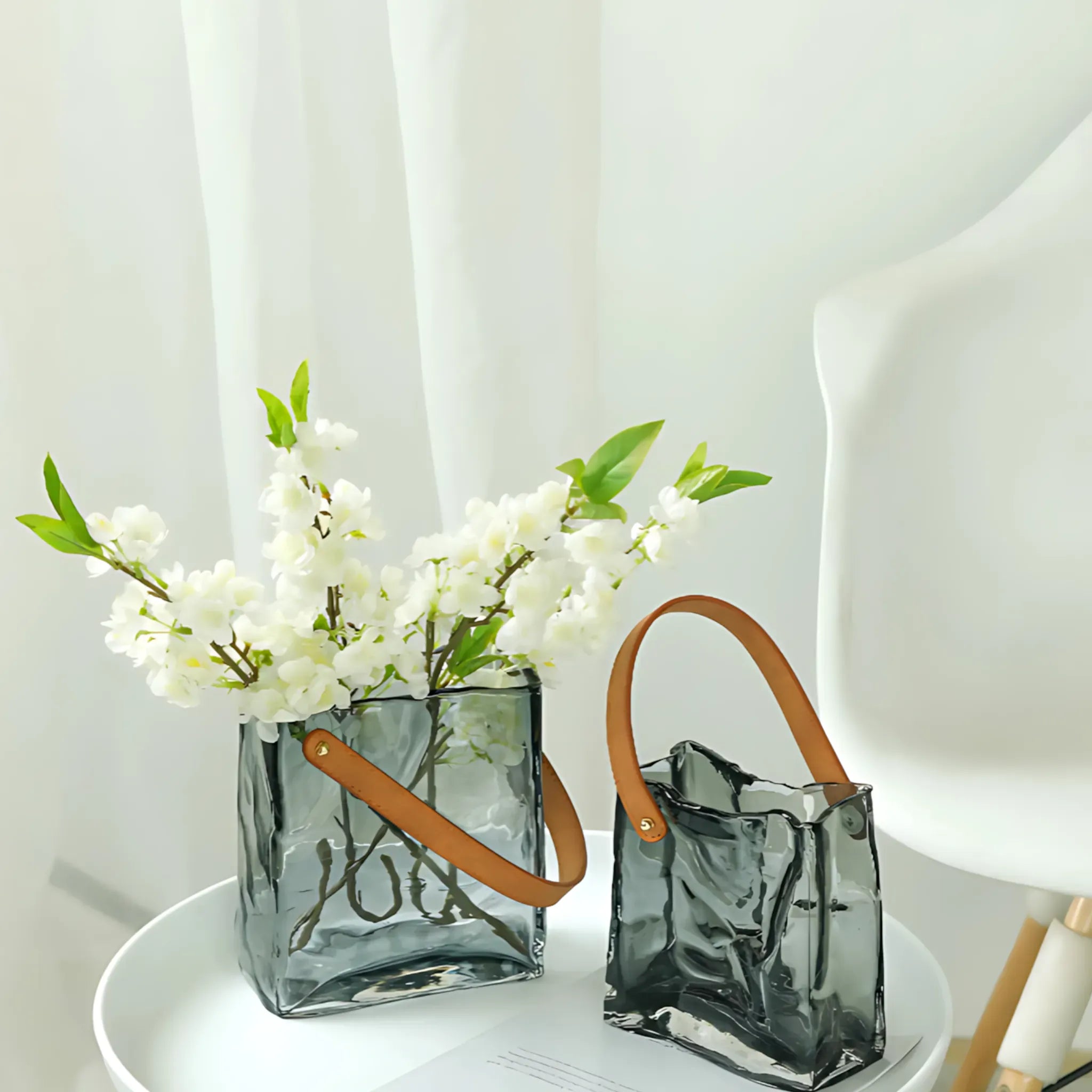 Glass Flower Tote Bag Vase Flower Vase