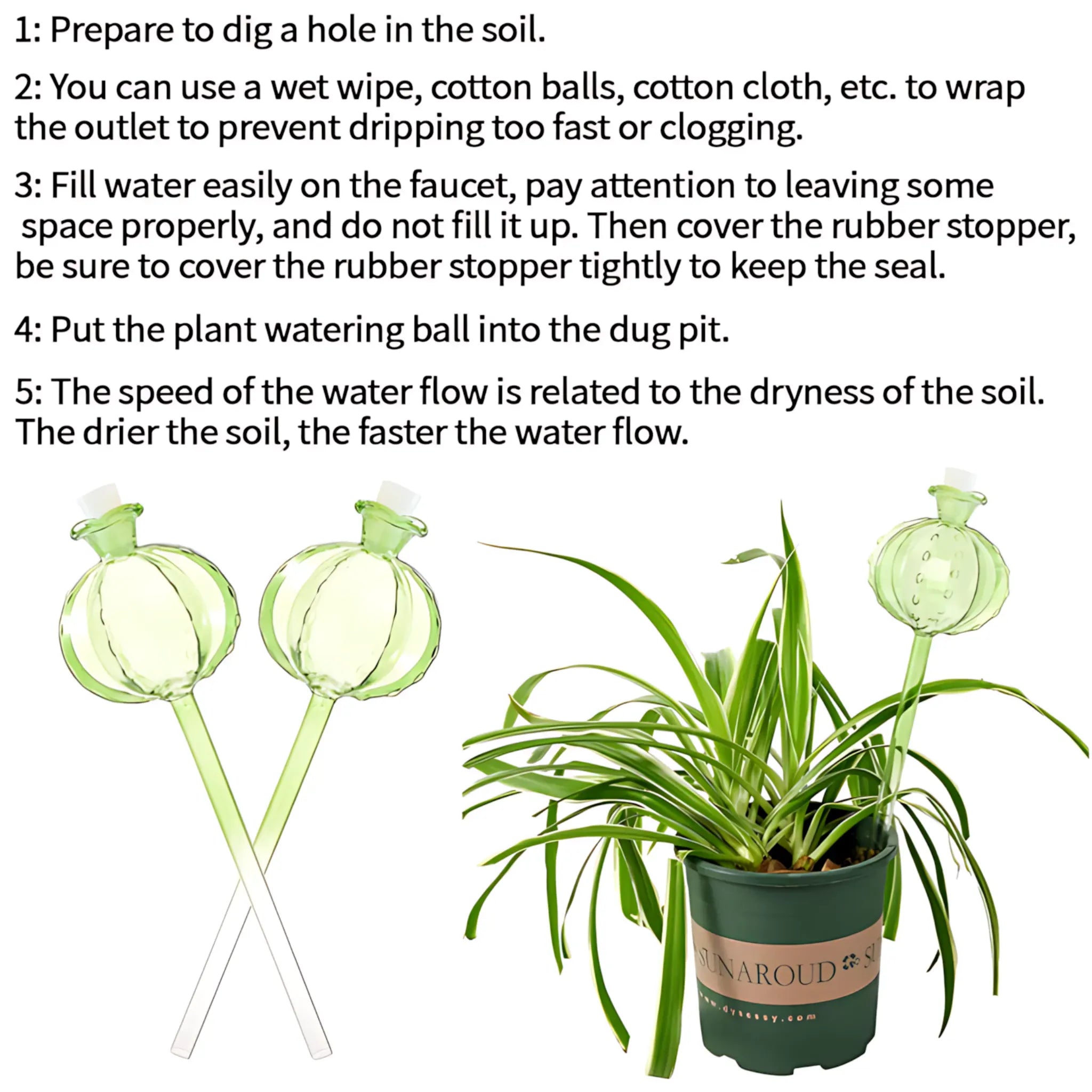 Glass Plant Watering Bulbs - Automatic Drip Irrigation System Self Watering Globes