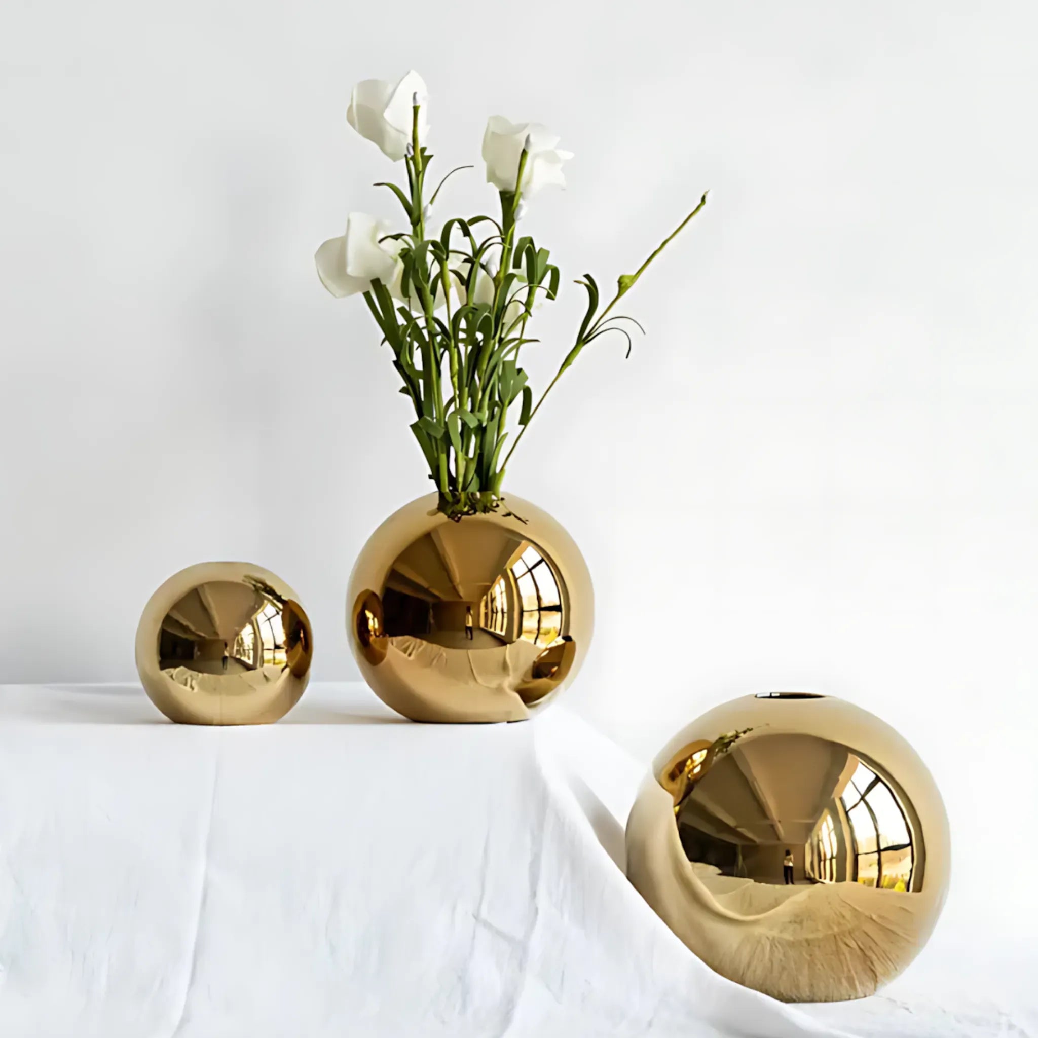 Gold Plated Ceramic Vase Flower Vase