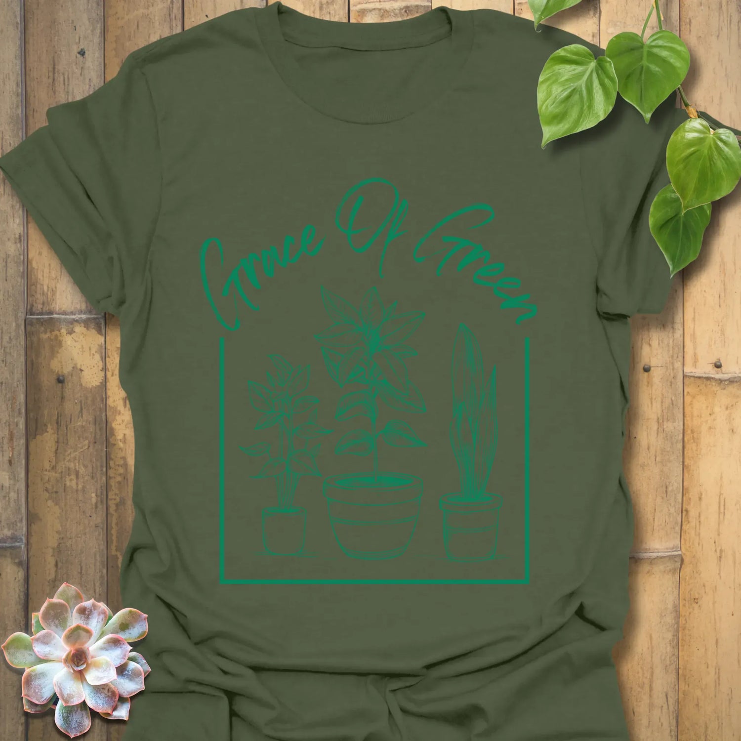 Grace Of Green T-shirt Military Green / S T-Shirt