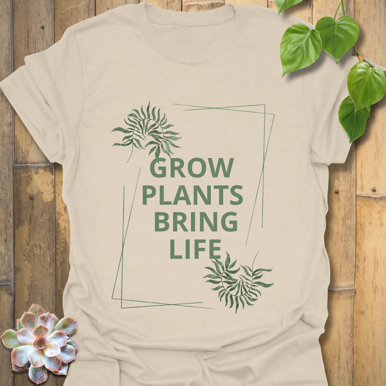 Grow Plants Bring Life T-shirt Natural / S T-Shirt