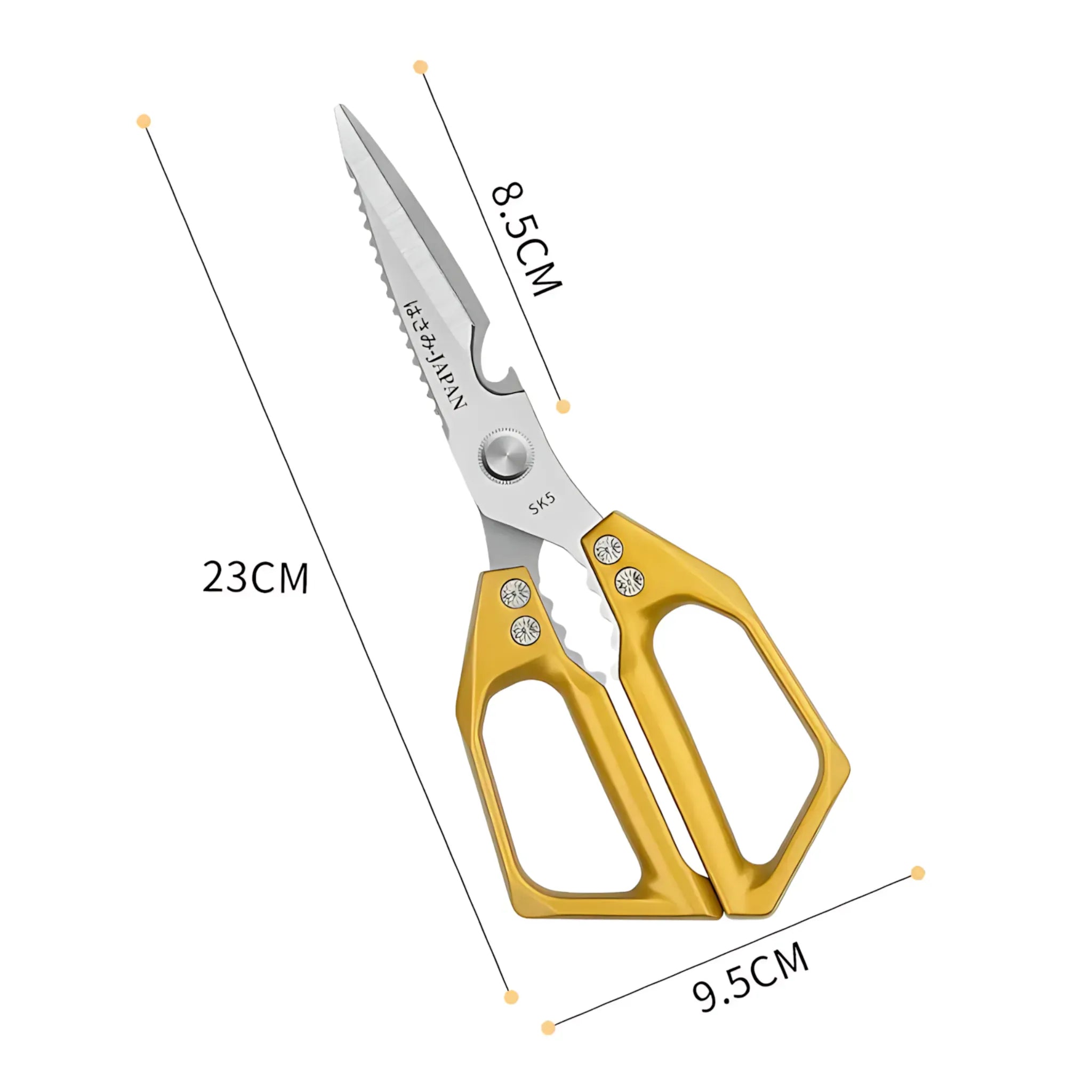 Heavy-Duty Kitchen Scissors - Stainless Steel Multi-Purpose Shears Gold / CHINA Kitchen Scissors