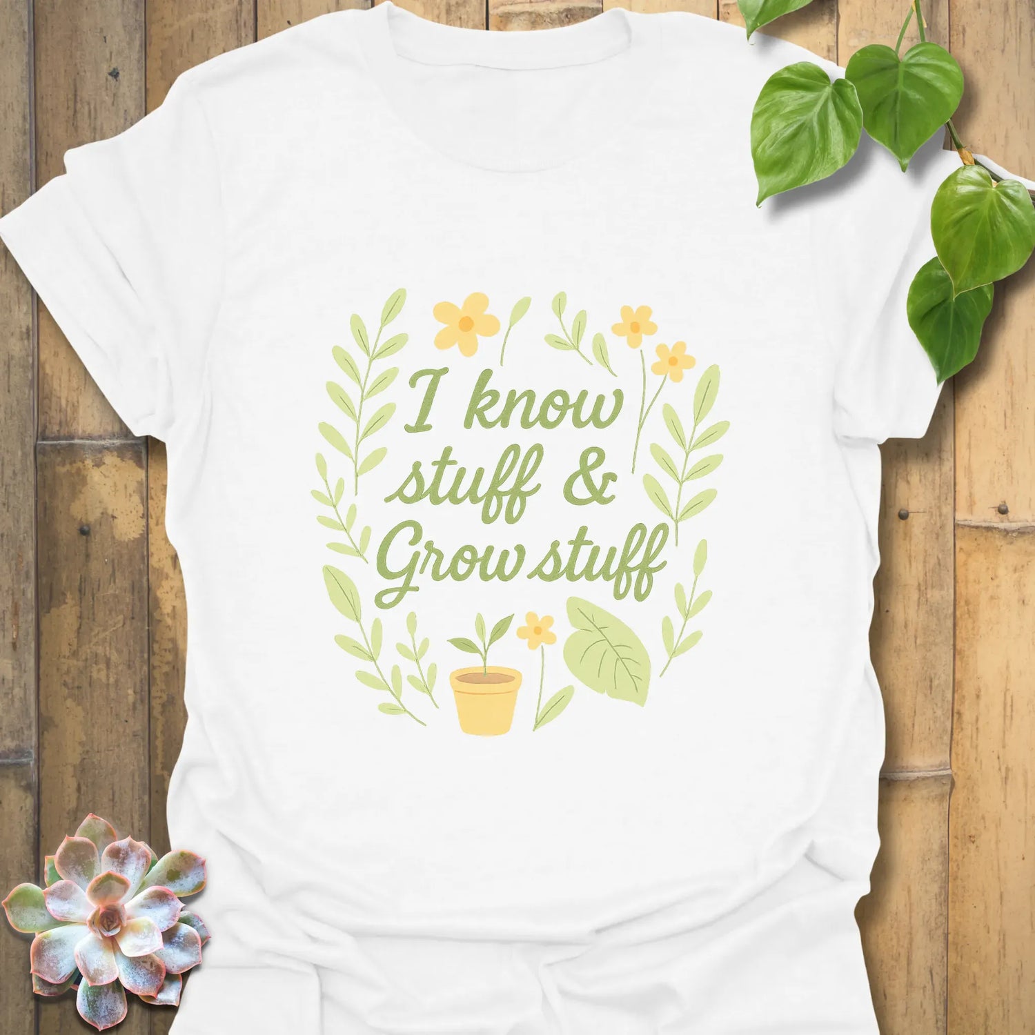 I Know Stuff &amp; Grow Stuff T-shirt White / S T-Shirt