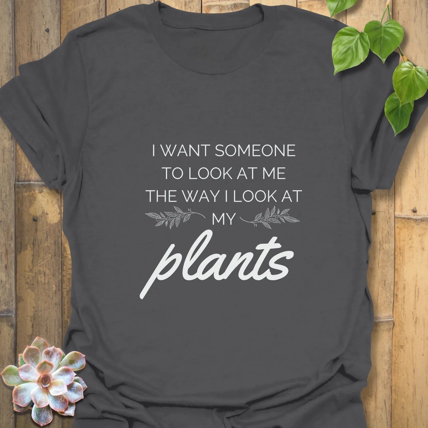I Want Someone to Look Me  T-Shirt Charcoal / S T-Shirt