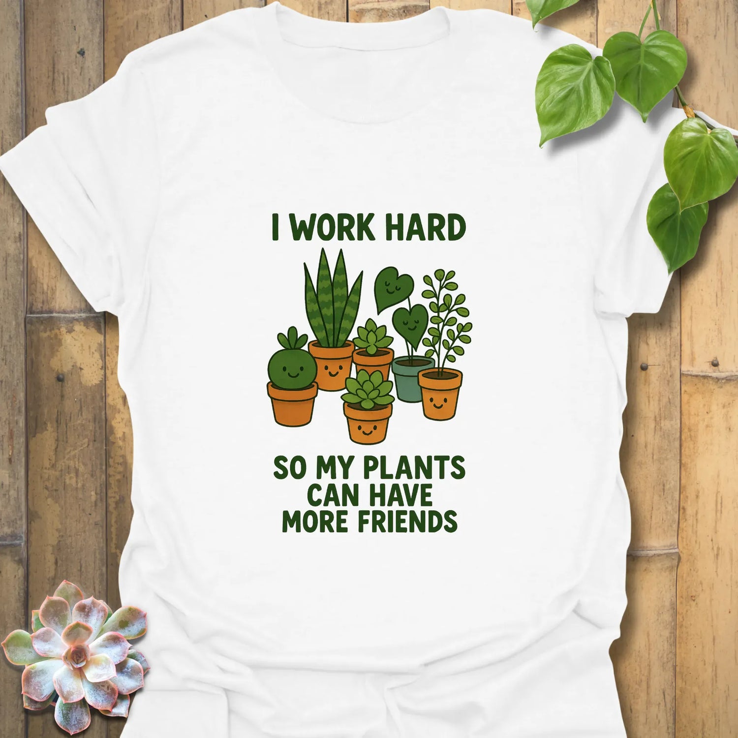 I Work Hard T-shirt White / S T-Shirt