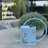 Indoor Watering Can - Stainless Steel 1.5L -Singing Hummingbirds Print Blue Watering Can