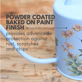 Indoor Watering Can - Stainless Steel 1.5L -Singing Hummingbirds Print Blue Watering Can