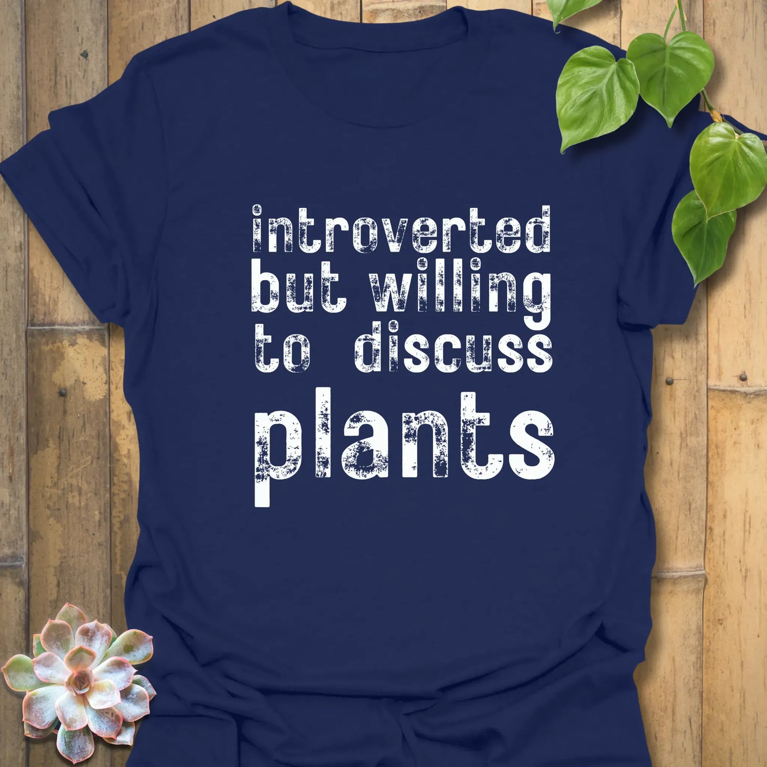 Introverted but Willing to Discuss Plants T-shirt Navy / S T-Shirt