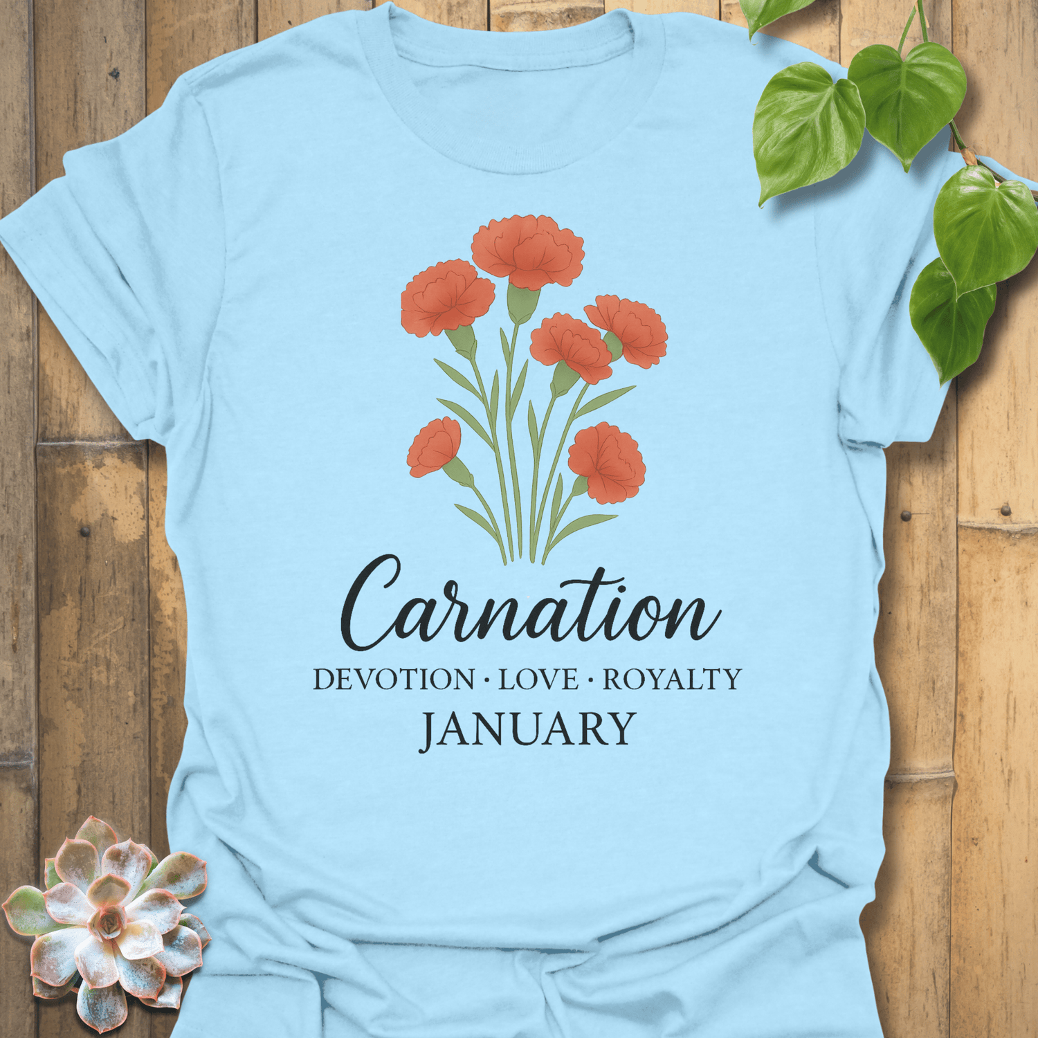 January Carnation T-Shirt Light Blue / S T-Shirt