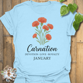 January Carnation T-Shirt Light Blue / S T-Shirt