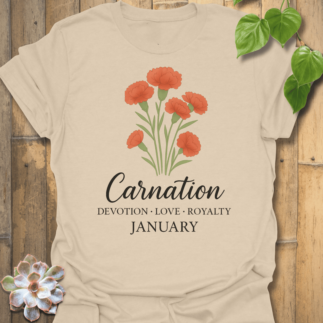 January Carnation T-Shirt Sand / S T-Shirt
