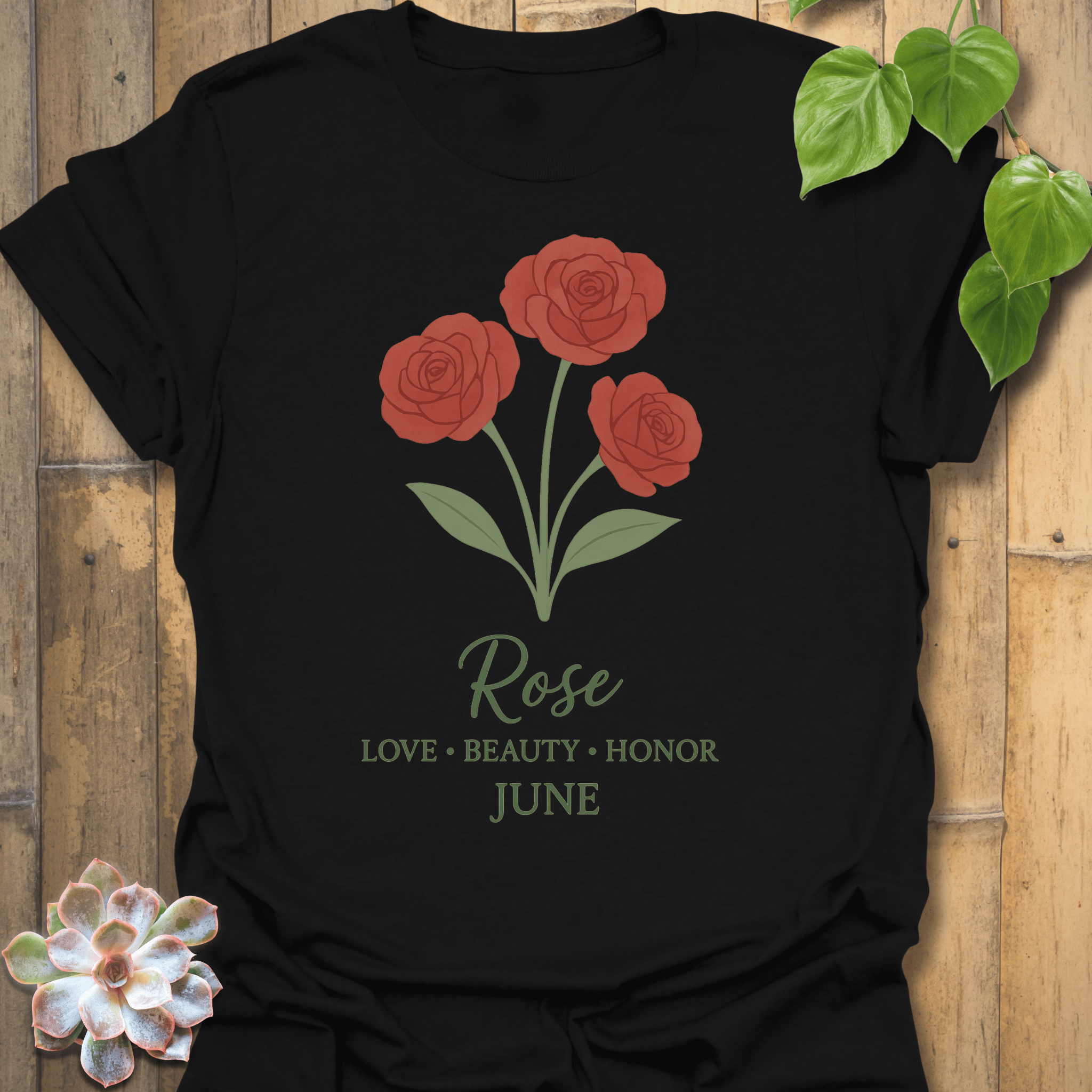 June Rose T-shirt Black / S T-Shirt