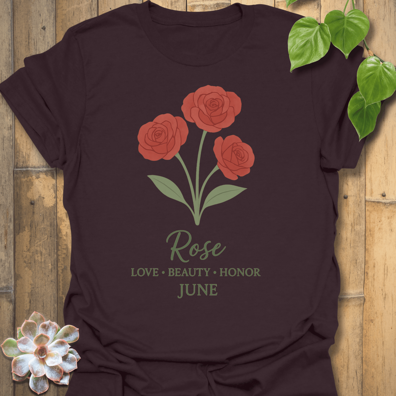 June Rose T-shirt Dark Chocolate / S T-Shirt