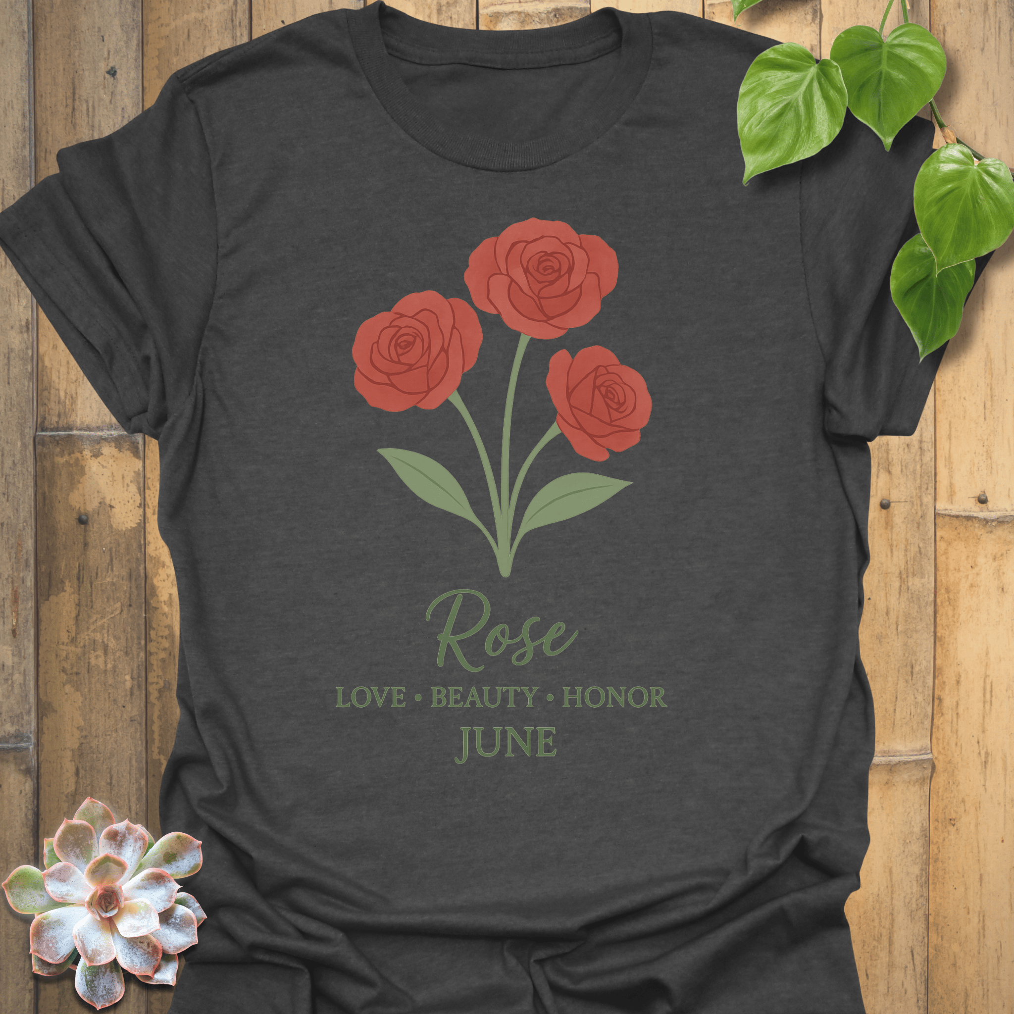 June Rose T-shirt Dark Heather / S T-Shirt