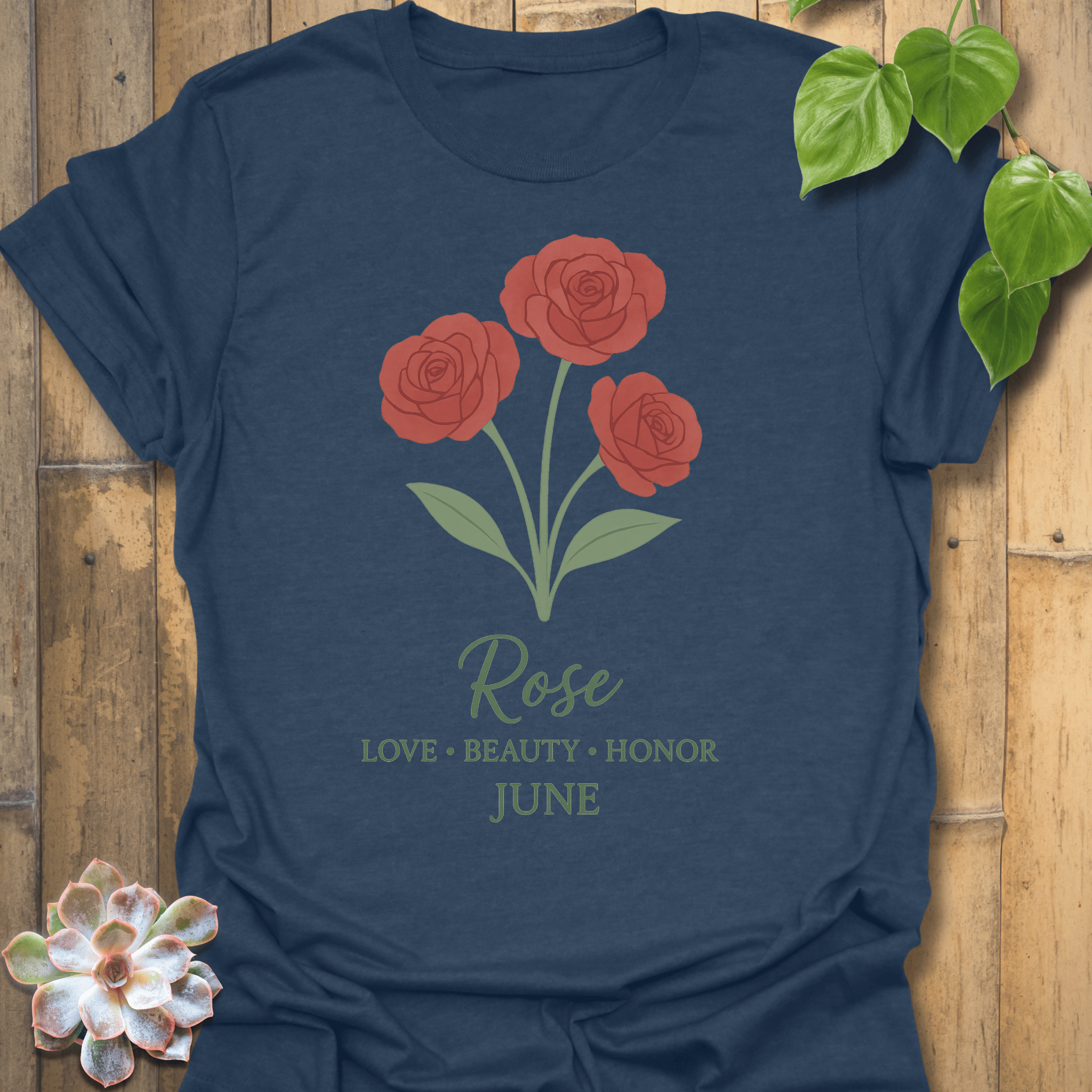 June Rose T-shirt Heather Navy / S T-Shirt