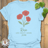 June Rose T-shirt Light Blue / S T-Shirt
