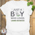Just a Boy Who Loves Lawnmowers – T-shirt White / S T-Shirt
