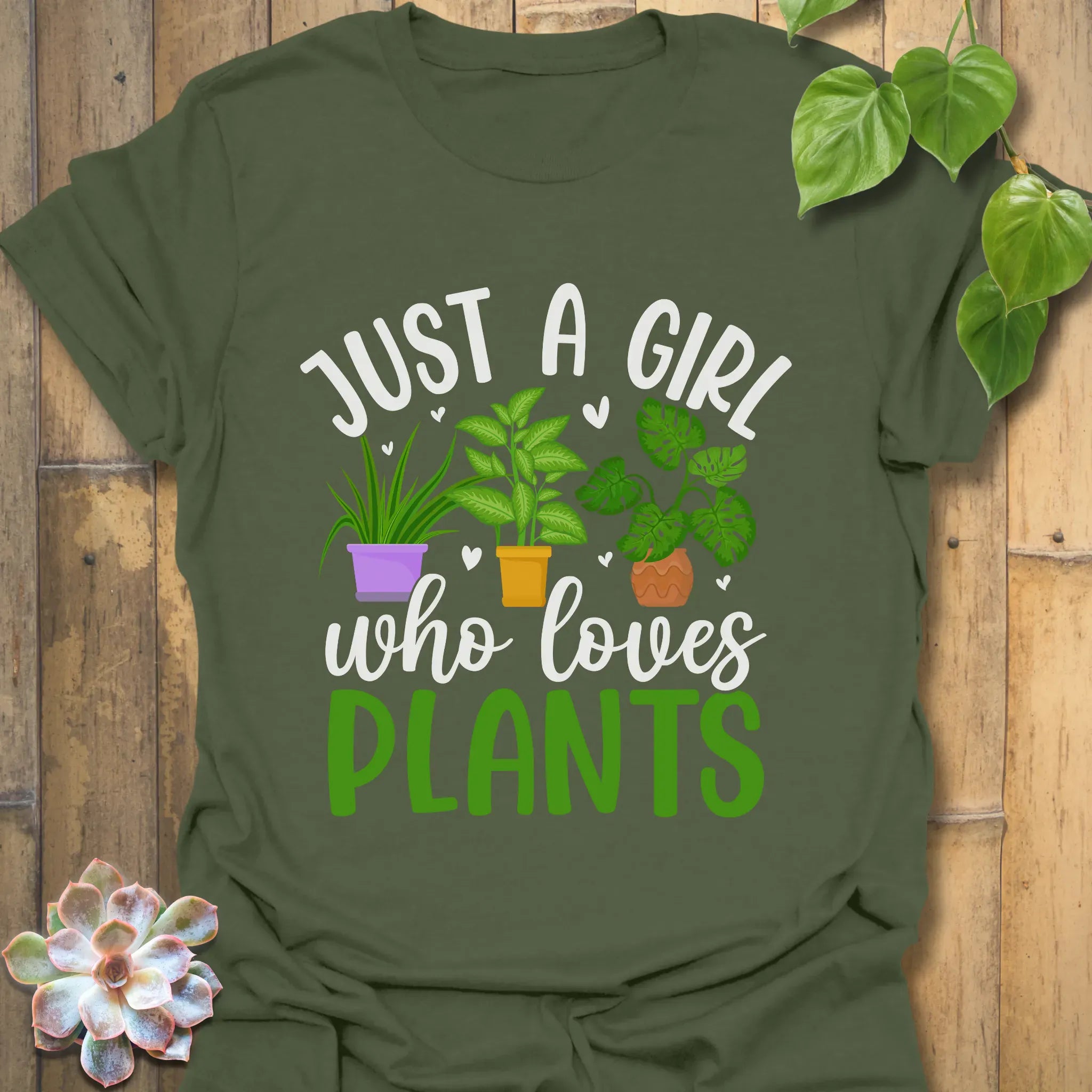 Just A Girl T-shirt Military Green / S T-Shirt