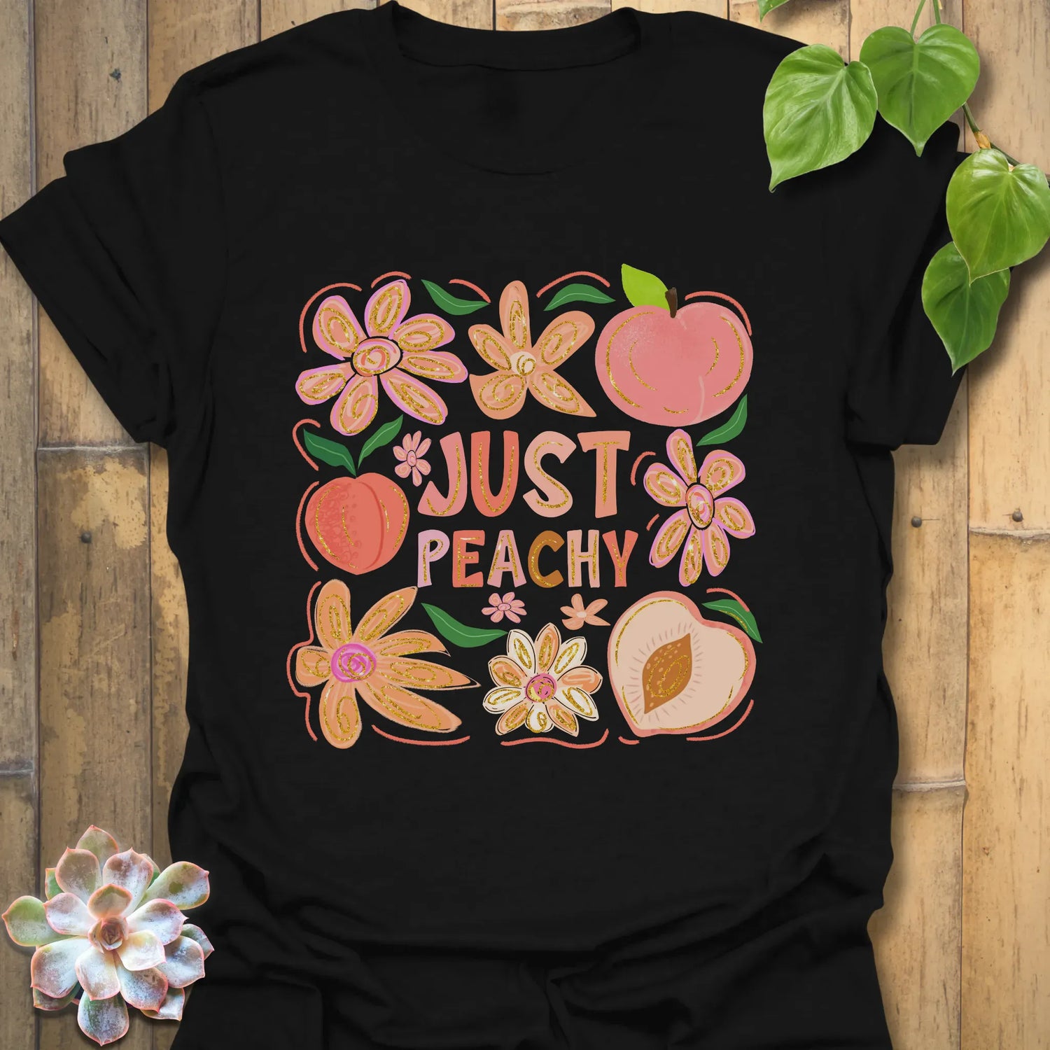 Just Peachy T-Shirt Black / S T-Shirt