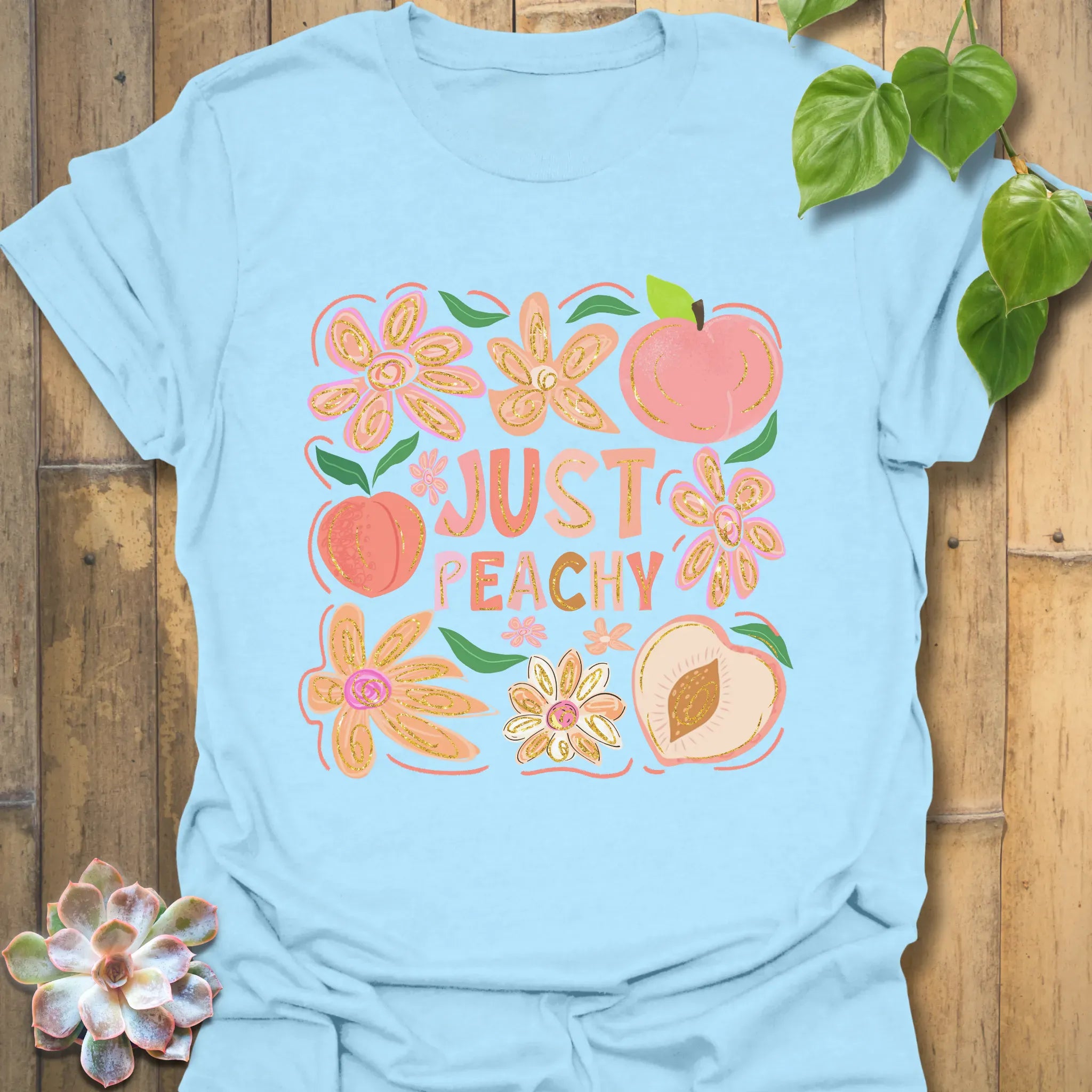 Just Peachy T-Shirt Light Blue / S T-Shirt
