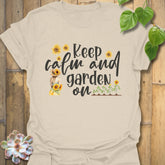Keep Calm and Garden On T-shirt Natural / S T-Shirt