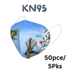 KN95 Disposable Protective Face Masks – Fantail Design (10-Pack) 50 Masks Face masks