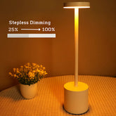 LED Touch Table Lamp – Rechargeable Metal Bedside Light Table Lamp