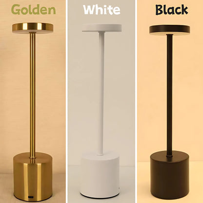 LED Touch Table Lamp – Rechargeable Metal Bedside Light Table Lamp