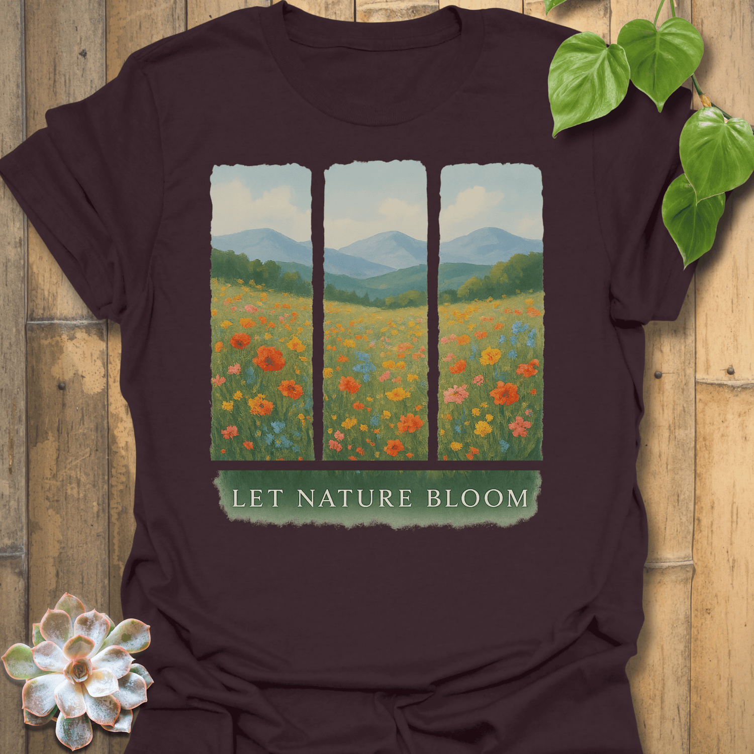 Let Nature Bloom T-shirt Dark Chocolate / S T-Shirt