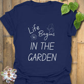 Life Begins in the Garden – T-shirt Navy / S T-Shirt