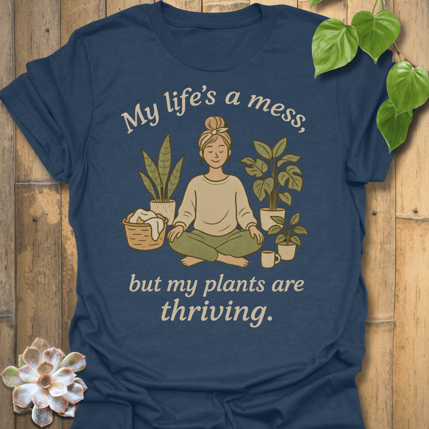 Life Is A Mess T-shirt Heather Navy / S T-Shirt