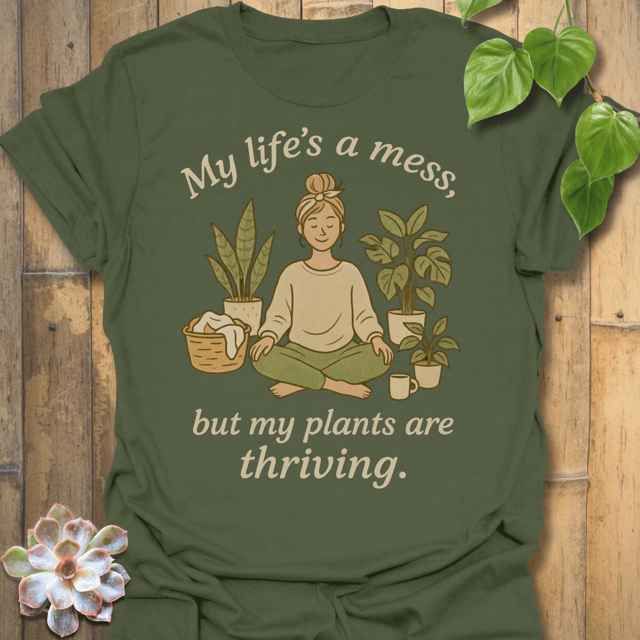 Life Is A Mess T-shirt Military Green / S T-Shirt