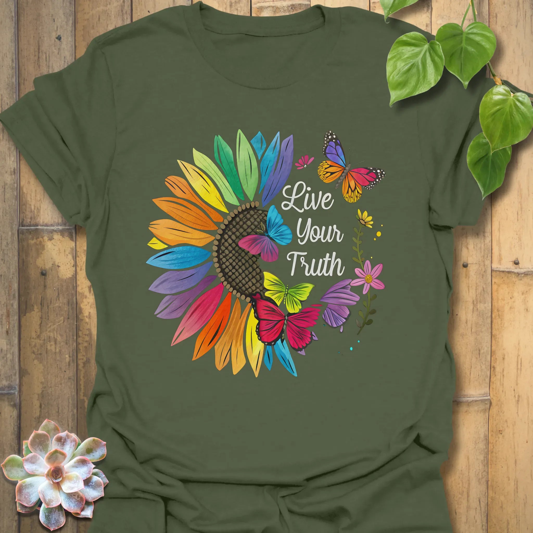 Live Your Truth T-shirt Military Green / S T-Shirt