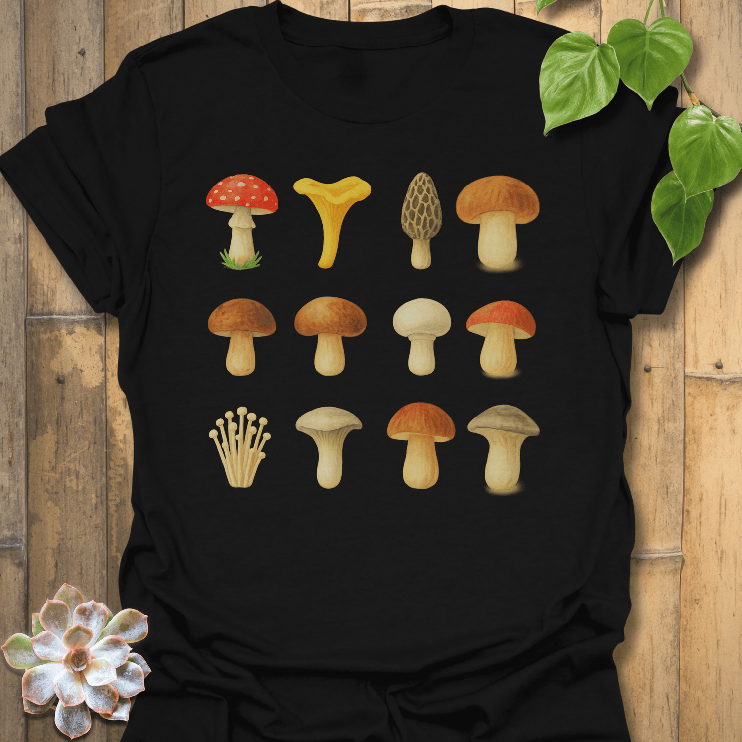 Lots of Mushrooms T-shirt Black / S T-Shirt