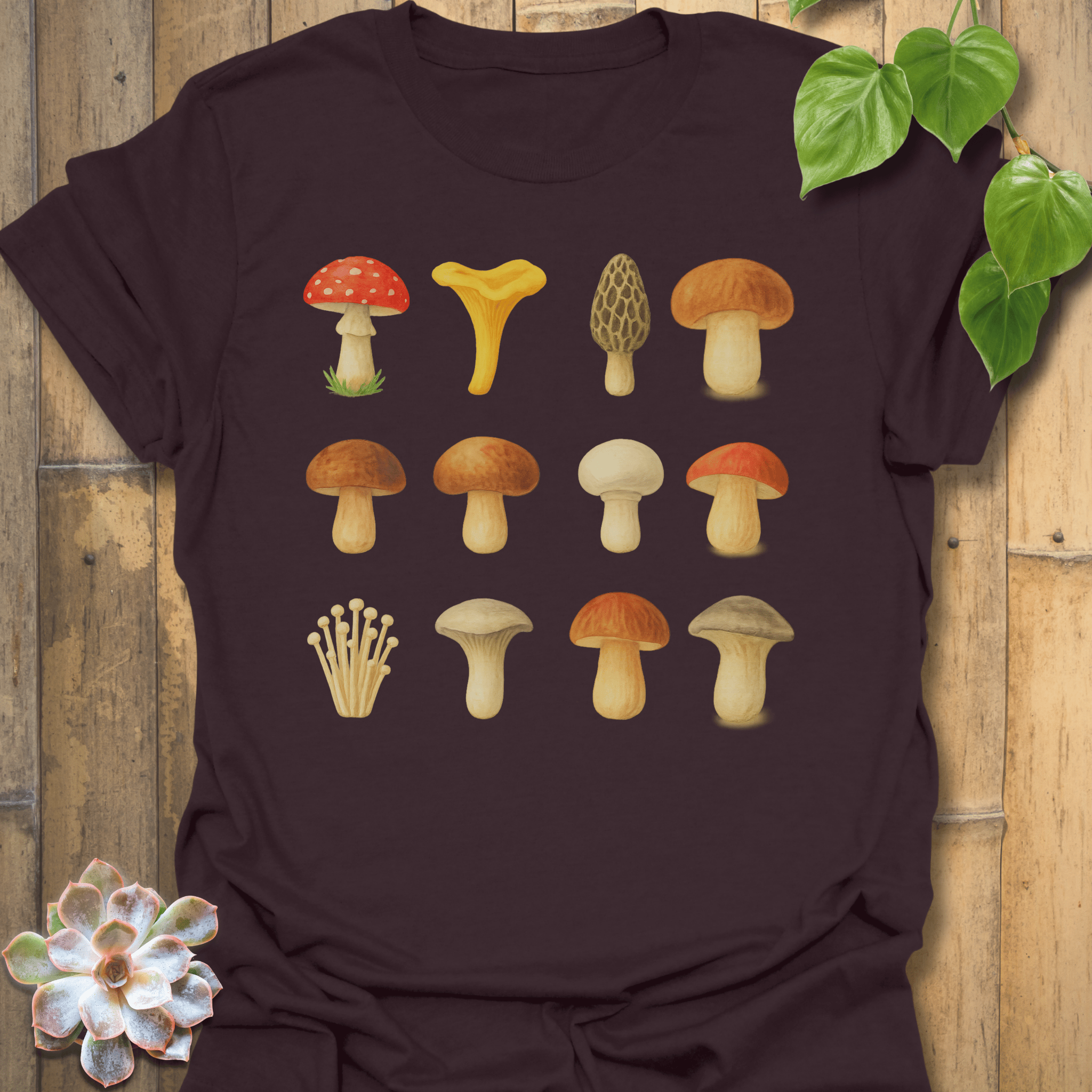 Lots of Mushrooms T-shirt Dark Chocolate / S T-Shirt