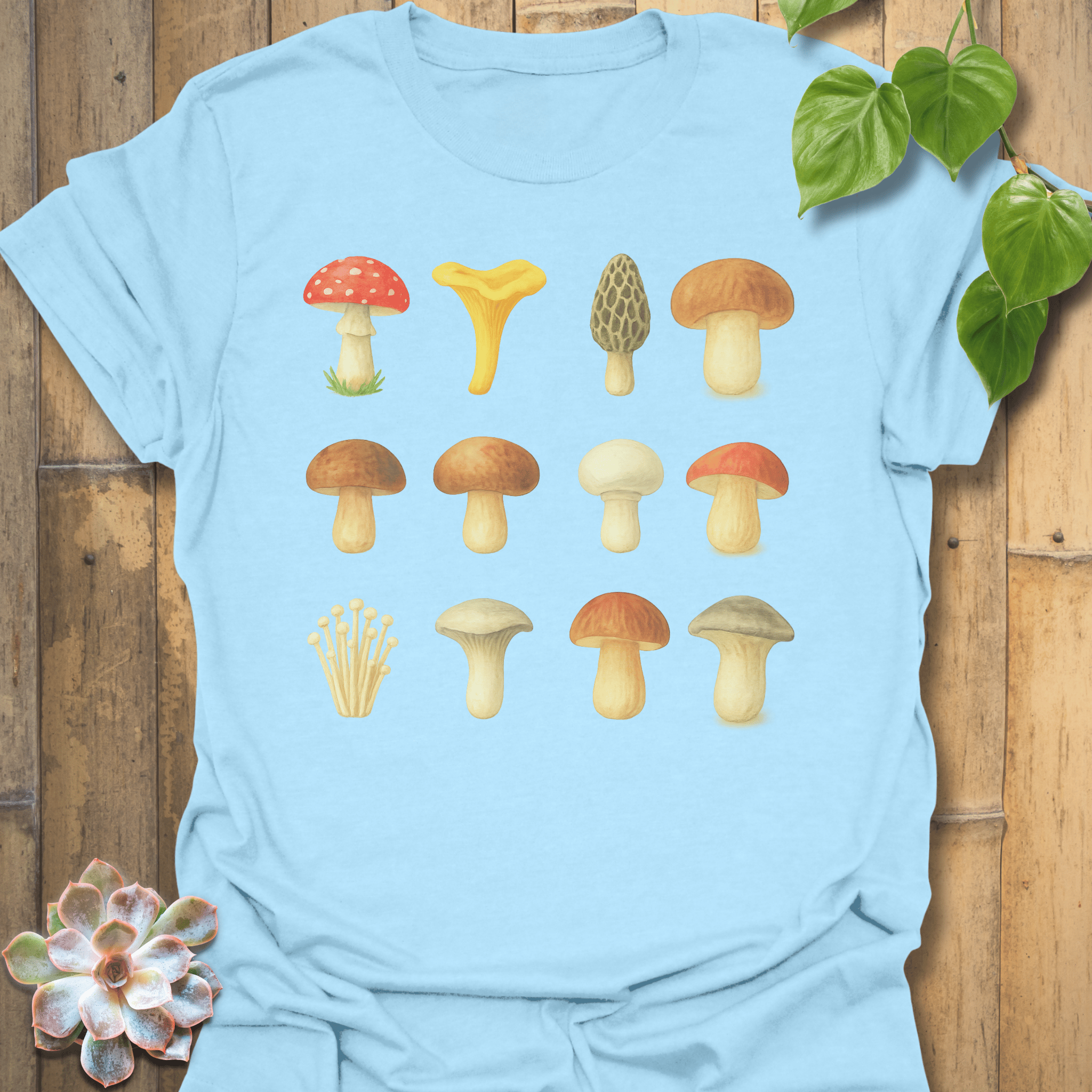 Lots of Mushrooms T-shirt Light Blue / S T-Shirt
