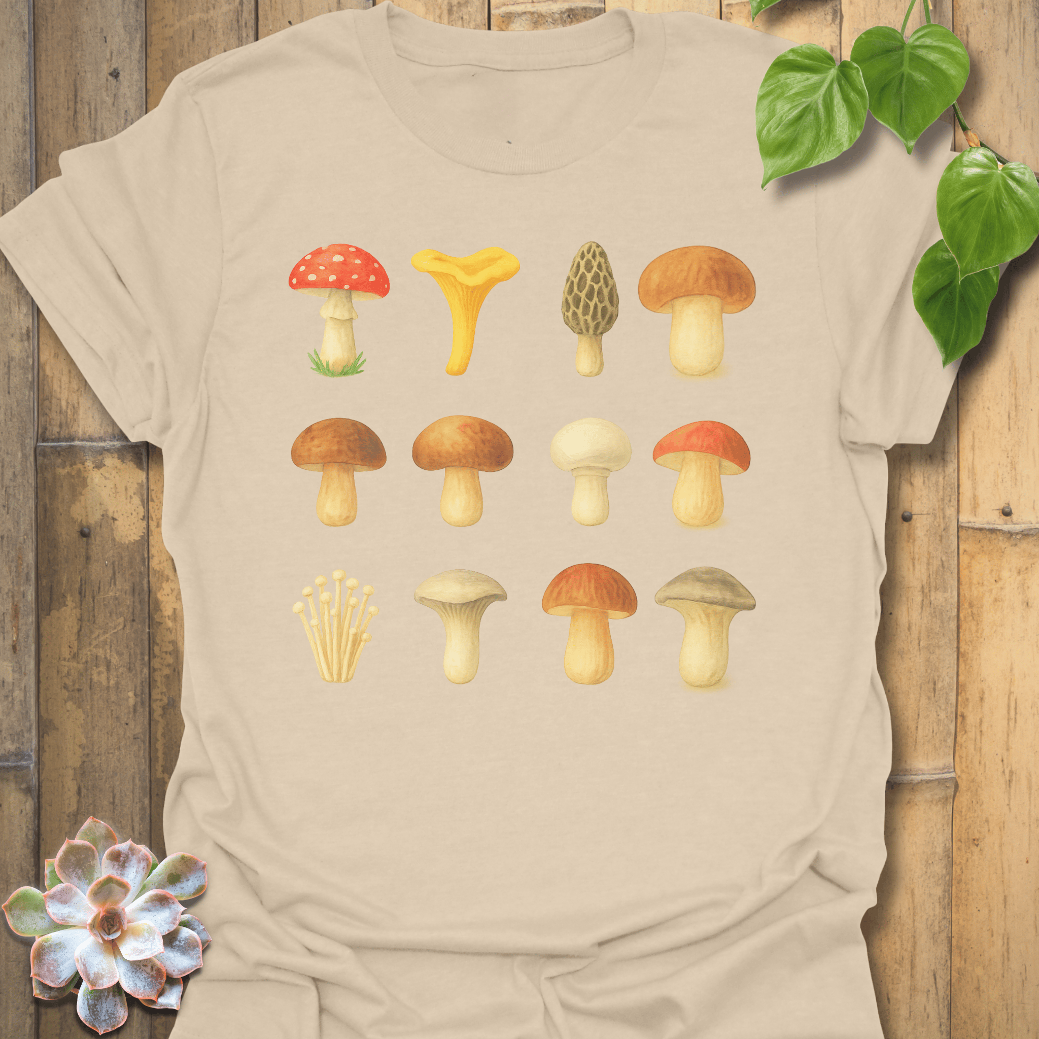 Lots of Mushrooms T-shirt Sand / S T-Shirt