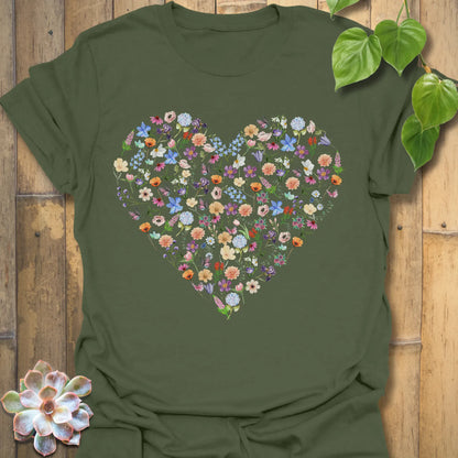 Loveheart T-shirt Military Green / S T-Shirt