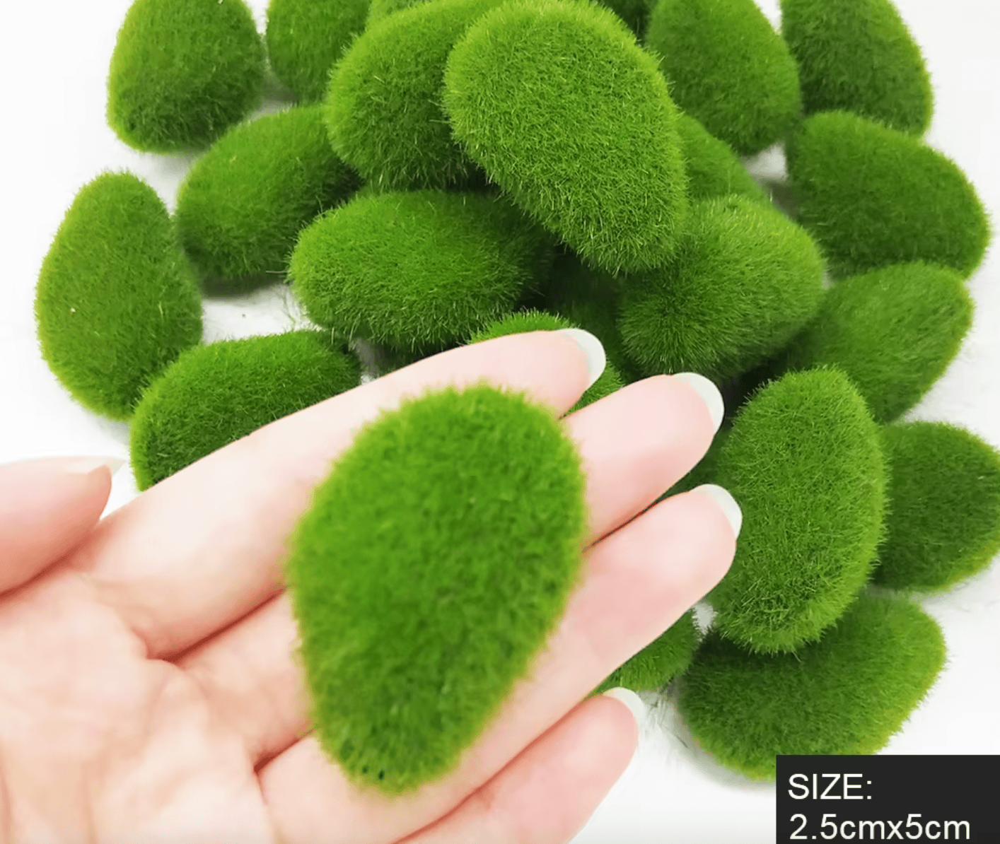 Lush Artificial Moss Stones for Decor and Crafting - 30 or 60 Pces