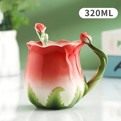Luxury Ceramic Tea Cup &amp; Saucer Set - Elegant Floral Design 12-320ML / 101-200ml Ceramic Cups