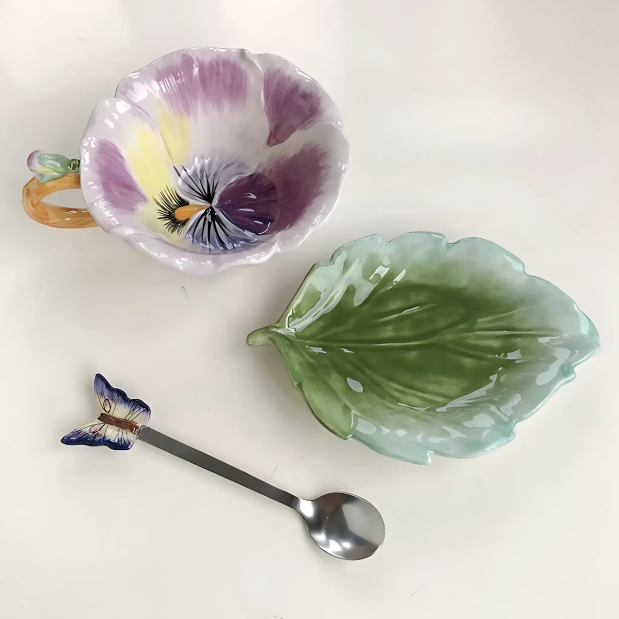 Luxury Ceramic Tea Cup &amp; Saucer Set - Elegant Floral Design B-150ml / 101-200ml Ceramic Cups