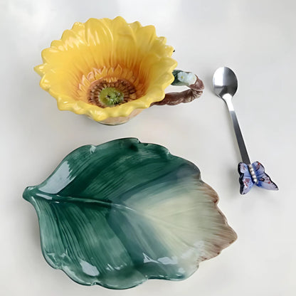 Luxury Ceramic Tea Cup &amp; Saucer Set - Elegant Floral Design D-150ml / 101-200ml Ceramic Cups