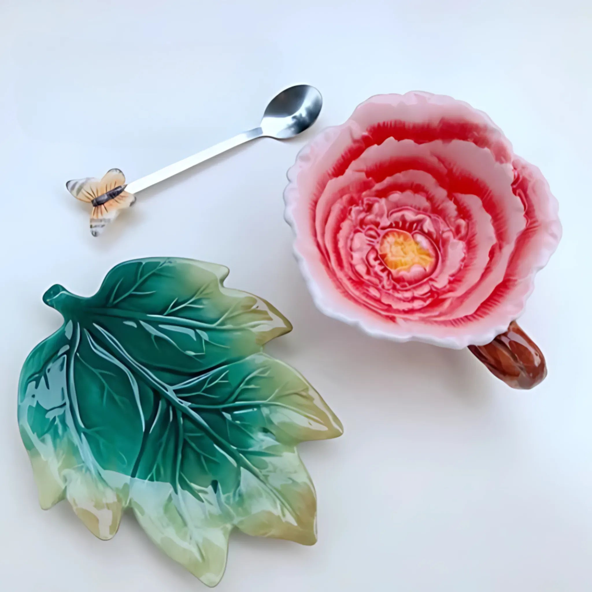 Luxury Ceramic Tea Cup &amp; Saucer Set - Elegant Floral Design F-150ml / 101-200ml Ceramic Cups