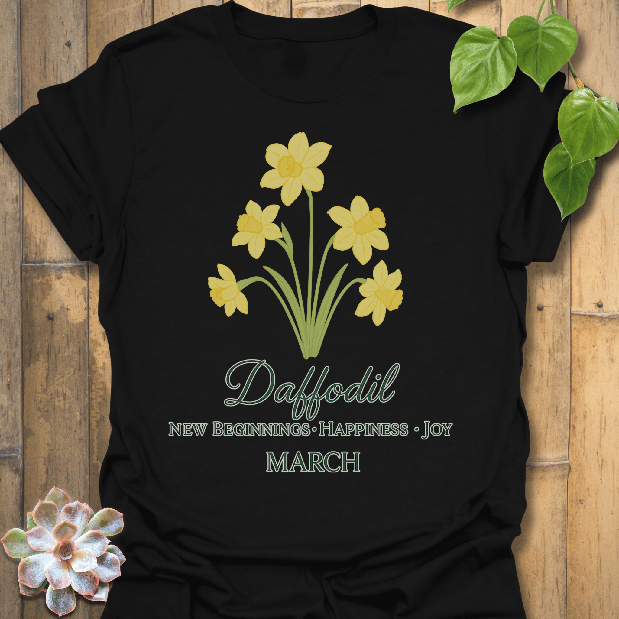 March Daffodil T-shirt Black / S T-Shirt